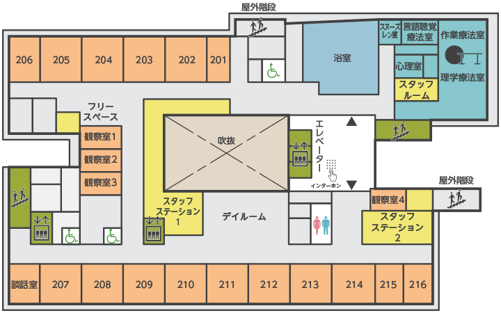 入所フロア図 2F